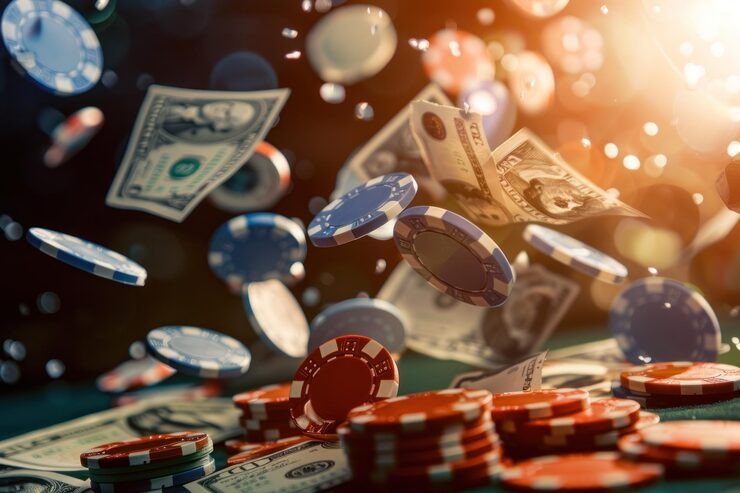 sistoto Casino Hold'em interface showing hand strength evaluation and betting controls